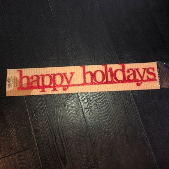 Happy Holidays Magnetic Door Sign Christmas Decor Decoration Glitter - Picture 2 of 9